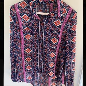 Colorful floral print blouse, lightly worn